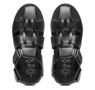 Ortho + Rest Comfortable Black Solid Men's Sandals